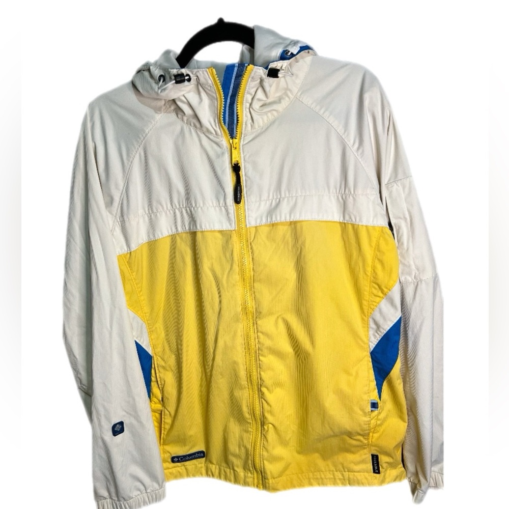 Columbia Lightweight Yellow White Blue Jacket SIZE LARGE‎